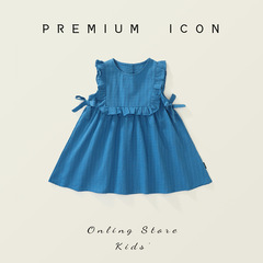 Jera children's clothing girls sleeveless dress 2025 summer new style small and medium-sized children's Korean version lace blue vest skirt