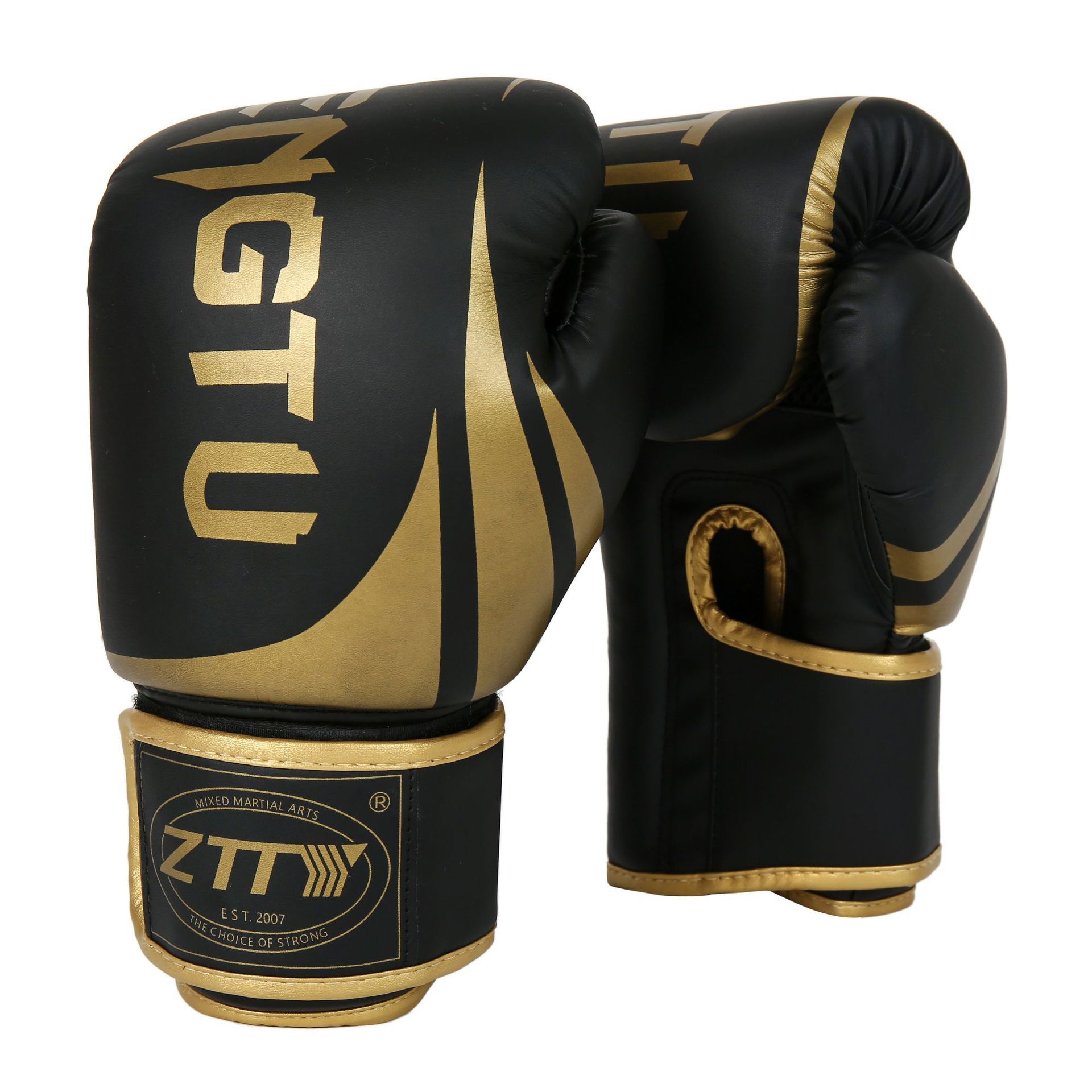 ZTTY fabricantes de guantes de boxeo para adultos PU personalizados piel de vaca forro compuesto de caucho y plástico guantes de fitness deportivo