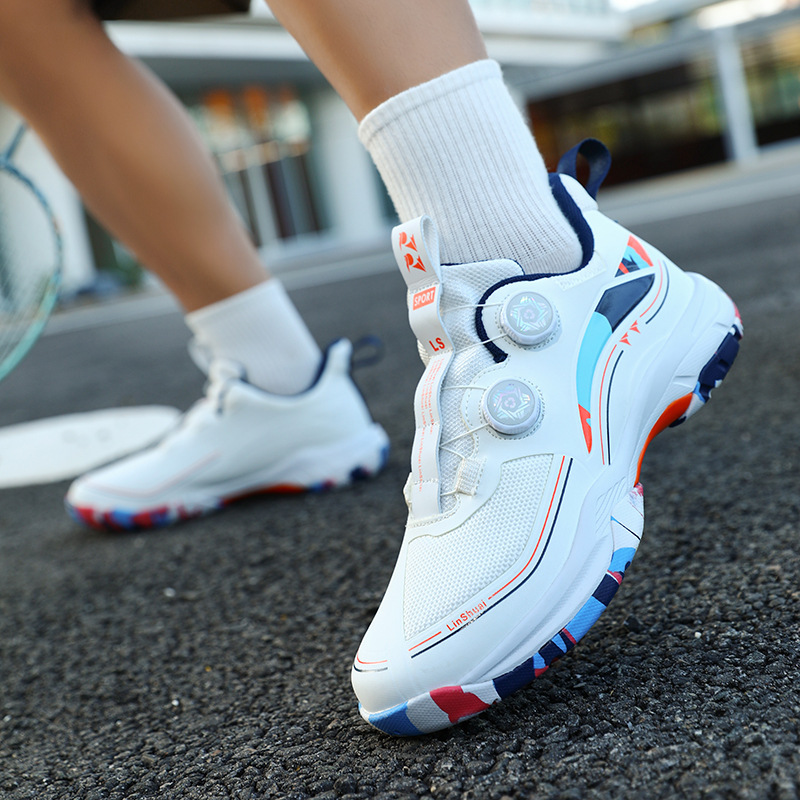 Men's And Women's Badminton Table Shoes, Low-top Leather Sports With Swivel Buckle, Volleyball Tennis Shoes_vogvips.com