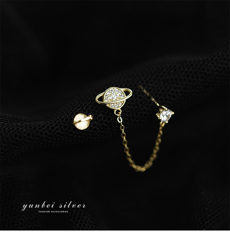 Fashion Planet Copper Gold Plated Rhinestones Earrings 1 Pair