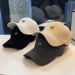 帽子の女性春秋韓国版カジュアル百合野球帽男性刺繍h字鴨舌帽夏日除け太陽帽