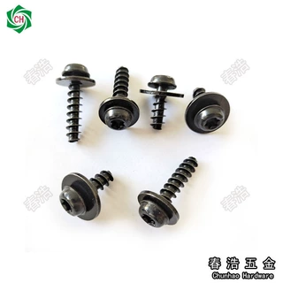 非标组合自攻丝 梅花带垫片B牙M4M5M6达克罗黑色高盐雾防锈螺丝钉