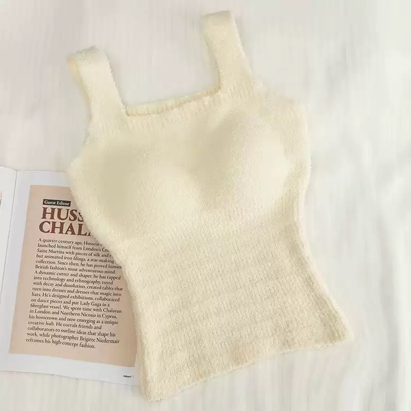 Diseño de corderos, tirantes de peluche, chalecos pequeños, mujeres invierno con terciopelo engrosado, esteras interiores y exteriores con blusas image 7