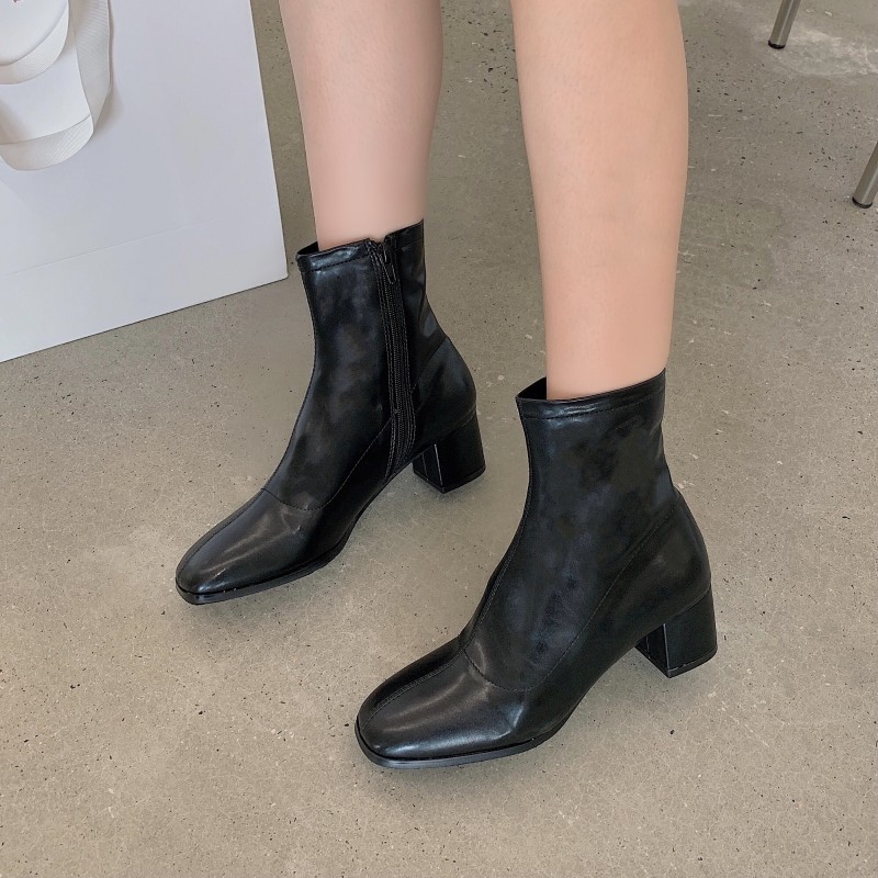 thick-heeled square toe Martin boots nihaostyle clothing wholesale NSHU69763