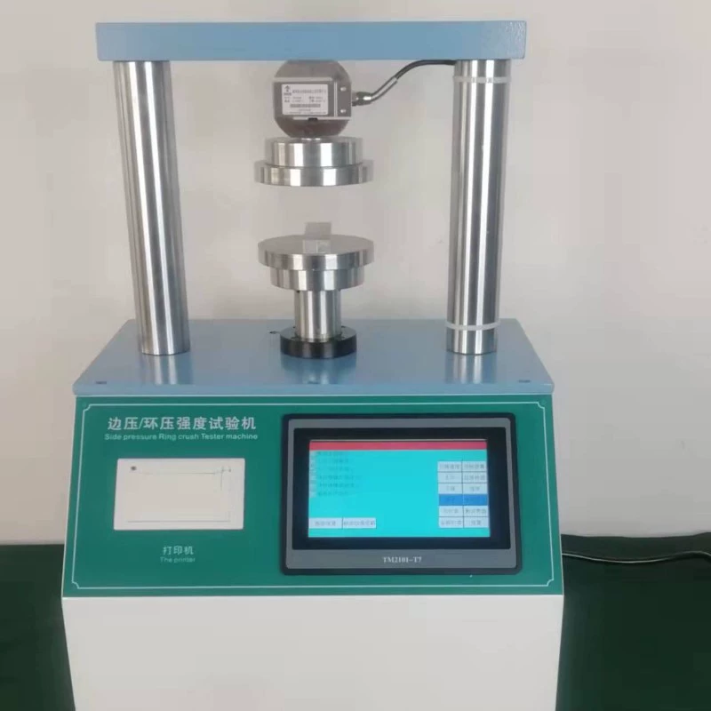 Производитель поставляет в наличии машину для испытания краев картонных коробок на сжатие и машину для испытания на разрыв.