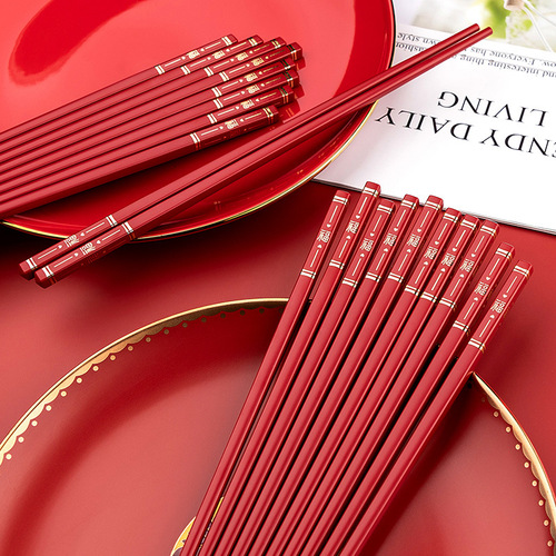 Youshengmeidi Shuangshihui new red chopsticks household chopsticks household internet celebrity high-looking alloy chopsticks live broadcast
