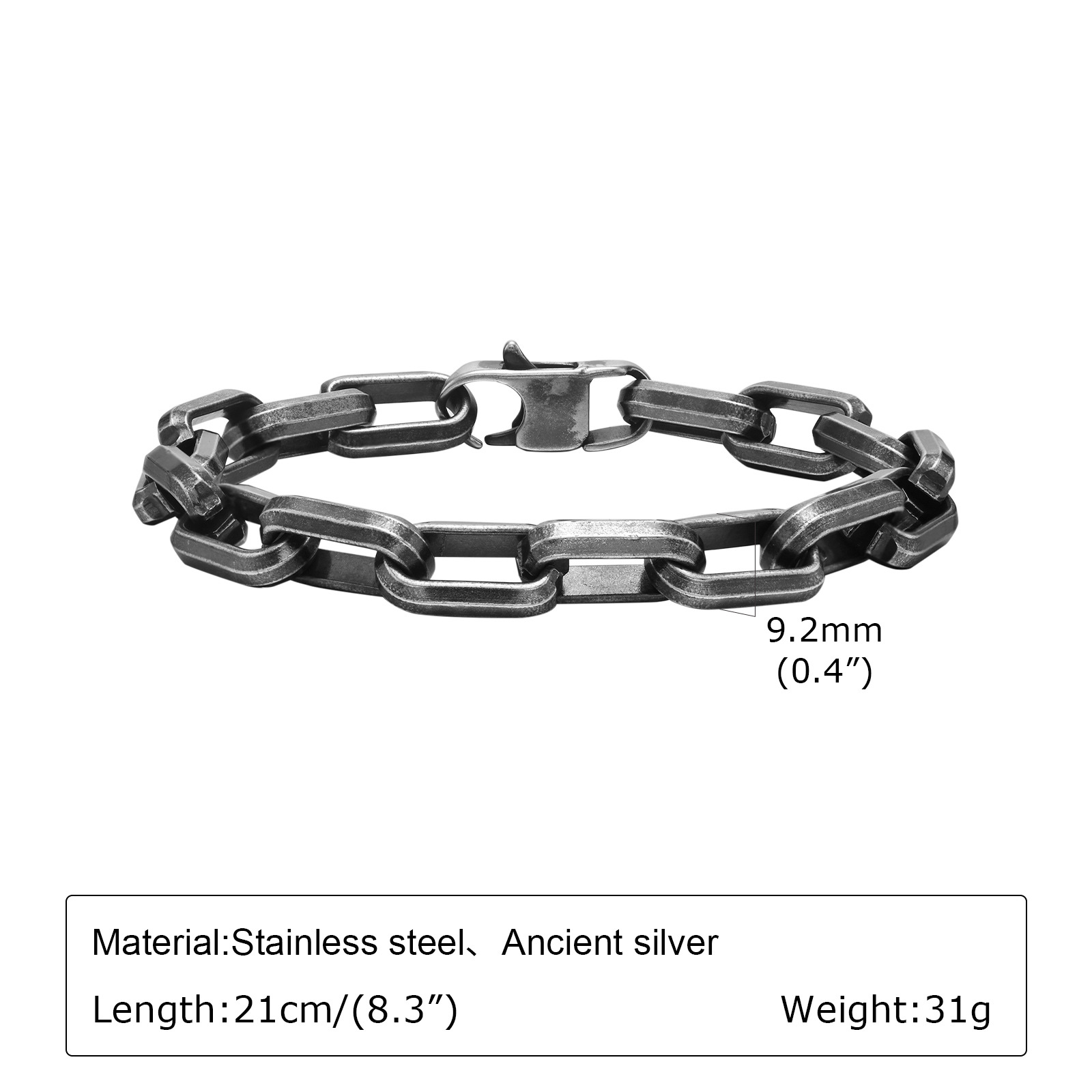 Stainless Steel Creative Bracelet Simple Square Chain