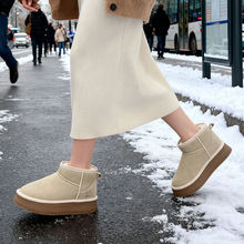 短筒靴加绒加厚东北棉鞋子2025年新款冬季保暖增高厚底雪地靴女款