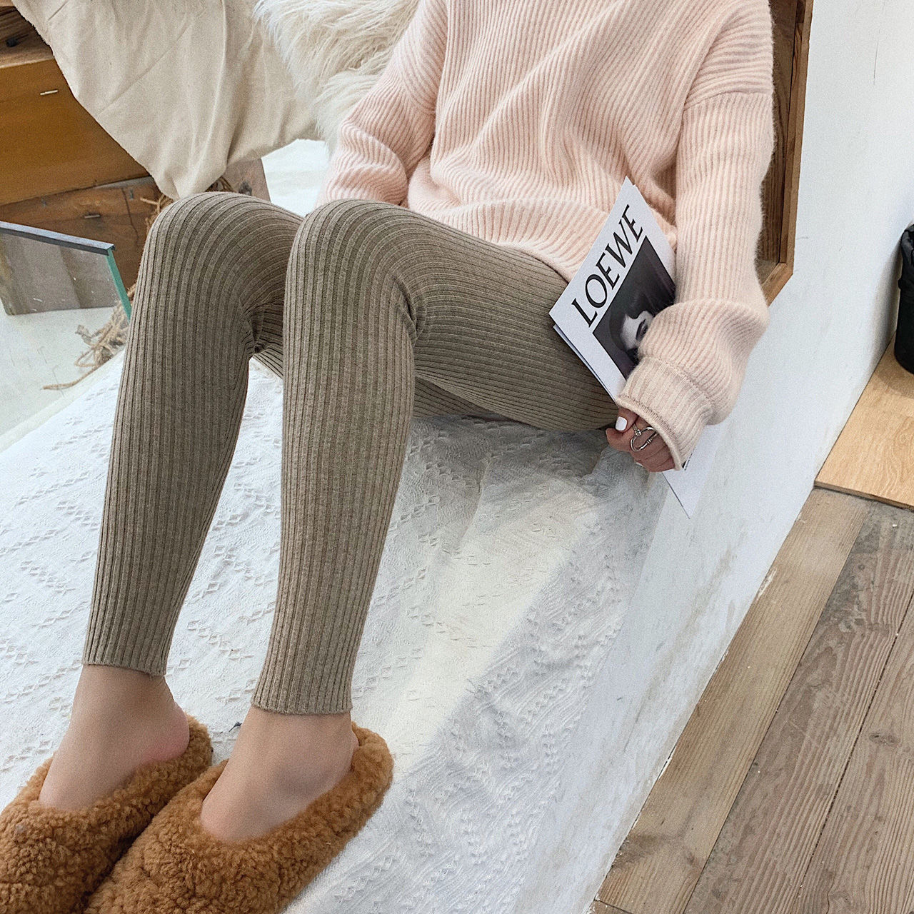 工厂直销薄款/加厚 2025新款针织打底裤女春秋款冬季加厚显瘦网红