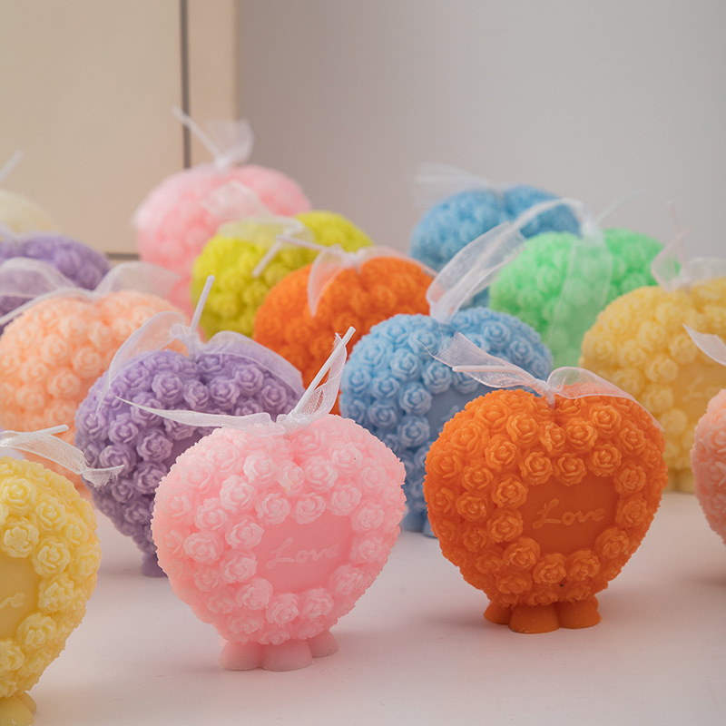 ins día de San Valentín rosa amor vela de banana DIY rosa vela hecha a mano adornos creativos para el hogar