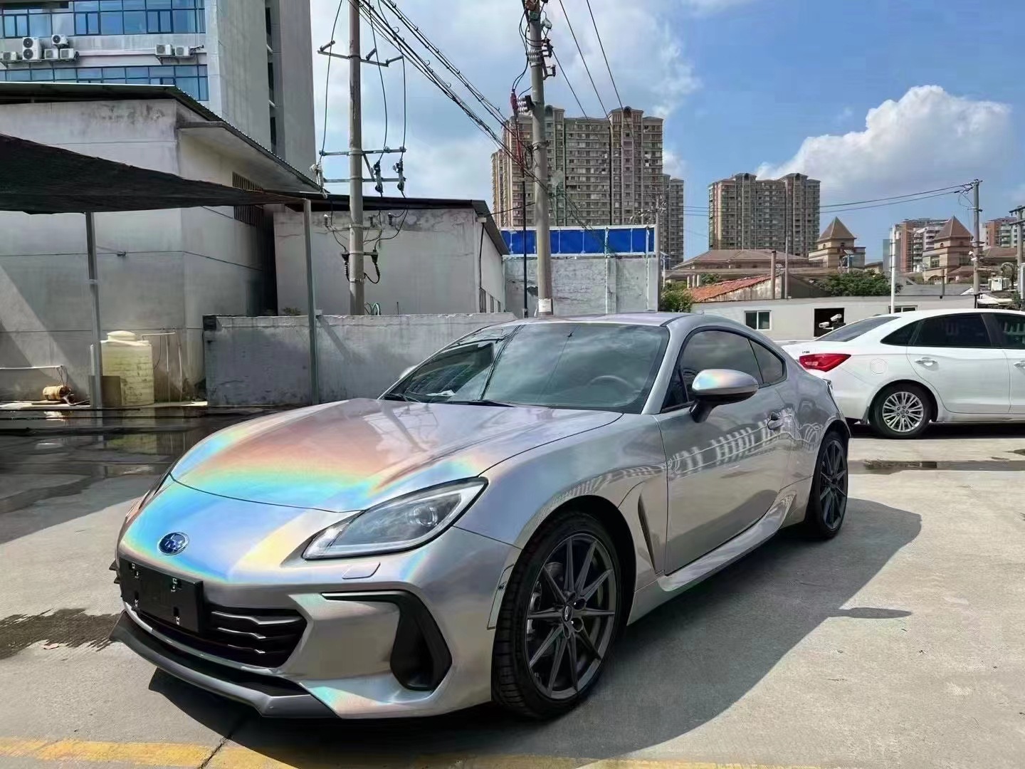 Car Color Changing Film Colorful Laser White Cross-Border Hot Selling Car Body Color Changing Film Gorgeous Gray Can Be Cut Factory Direct Sales