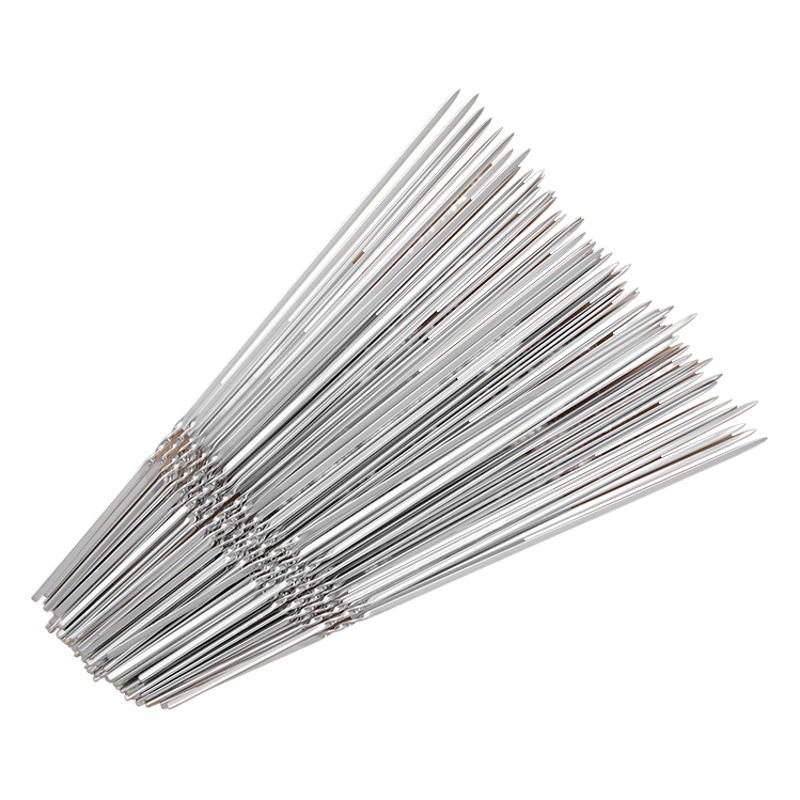 Factory wholesale stainless steel stick big meat skewers roast chicken wings roasted vegetables lengthened widened thickened flat stick barbecue tools