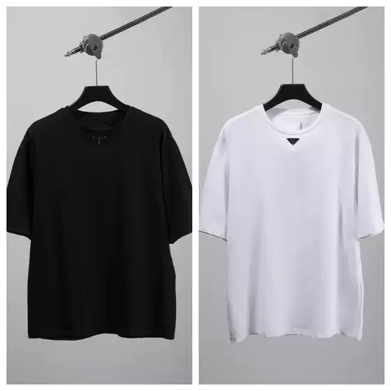 P Logo Metal Triangle Summer New Style Casual Loose Short-Sleeve T-Shirt Unisex