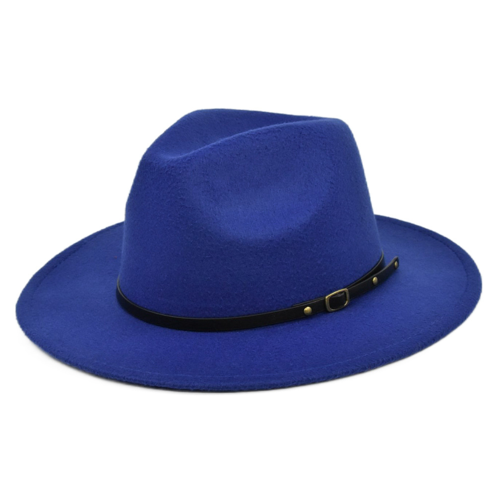 Unisex Retro Solid Color Sewing Flat Eaves Fedora Hat display picture 5