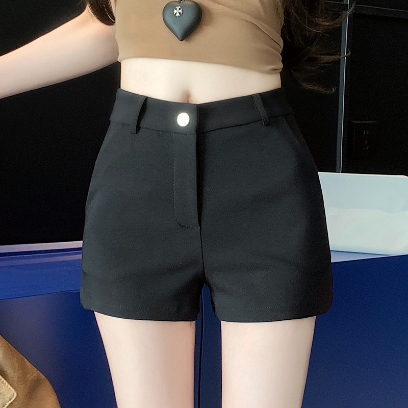 Hot Girl High-Waisted Black Letter Shorts for Women Summer 2025 Summer New Slimming Bottoming Women's Hot Pants