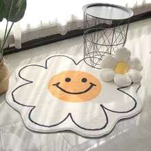 厂家定制微笑花朵地毯客厅茶几地垫现代清新简约家用不规则地垫