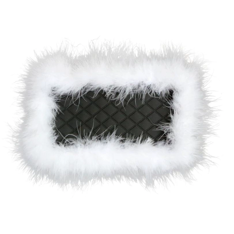 Автомобильный Противоскользящий коврик с перьями, автомобильные парфюмерные аксессуары, Противоскользящий коврик для приборной панели автомобиля, плюшевый подарок