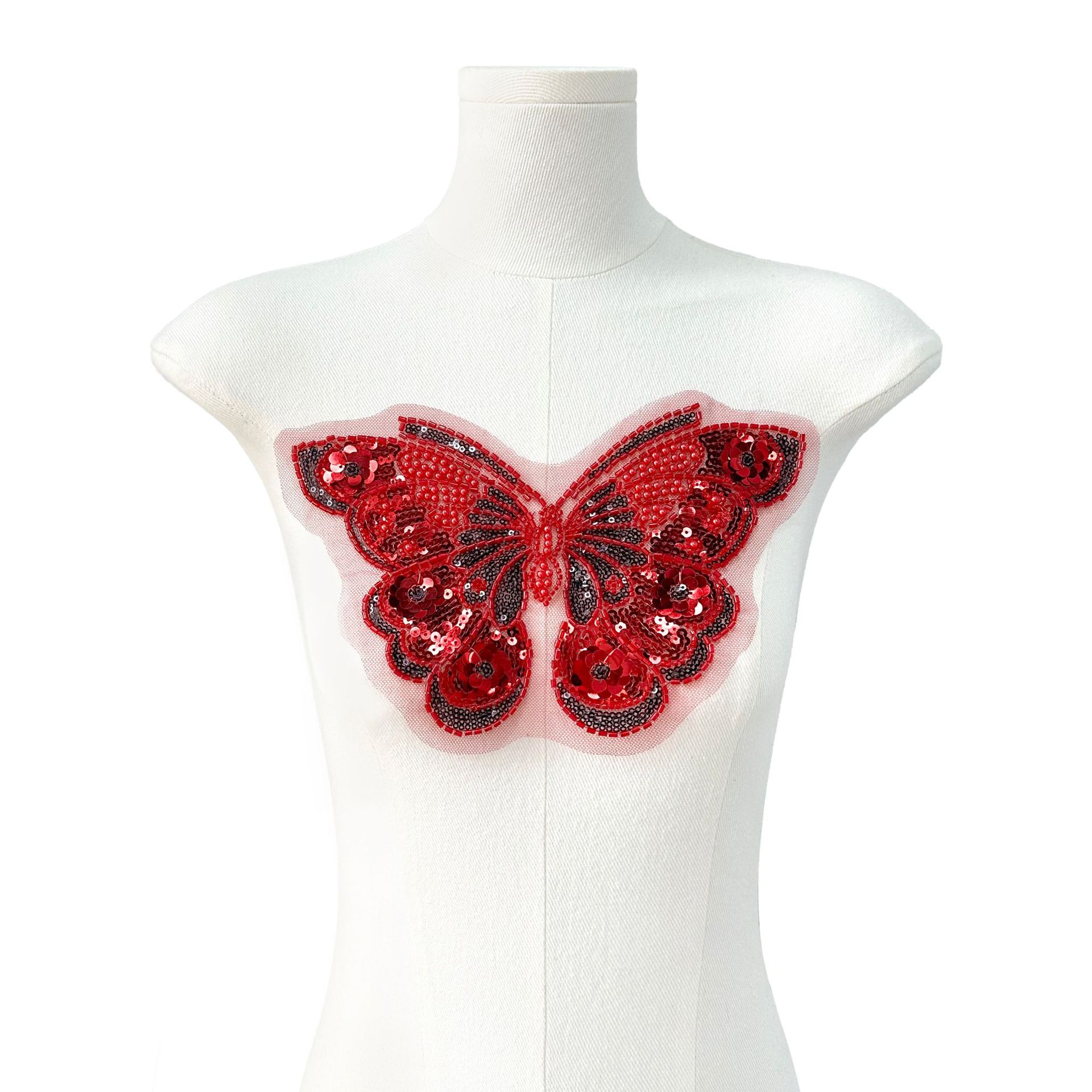 Spot al por mayor decoración de lentejuelas de color mágico pegatinas de tela de mariposa vestidos para niños camisas de vestir pegatinas decorativas en el pecho y la espalda image 7