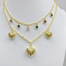 铜原创设计个性爱心贝壳蜗牛海螺眼睛牛仔帽彩钻吊坠组装锁骨项链