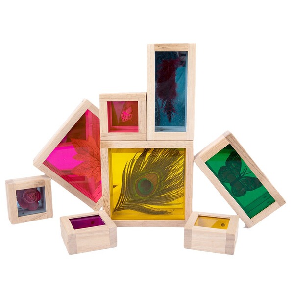 Wooden rainbow colorful constructor