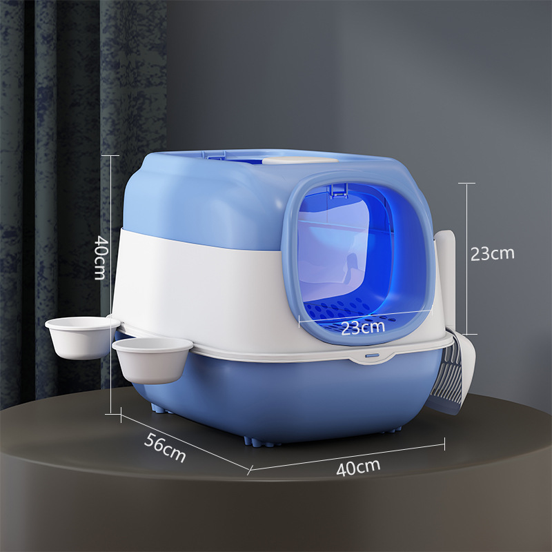 Caja de arena de gato cerrado nueva fábrica UV antibacteriano grande anti-Splash grasa gato inodoro mascotas suministros