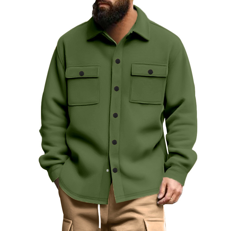 Otoño y invierno Europa y los Estados Unidos transfronterizos Amazon hombre casual con chaqueta de sola fila de botón de chaqueta de color sólido