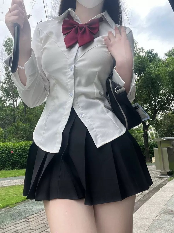 jk 制服ウエストシャツトップ半袖オリジナル本物のカレッジスタイル痩身白シャツホットガールスーツ|undefined