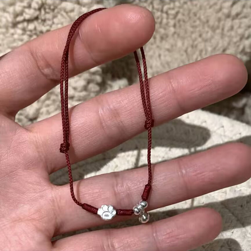 キャットクロー ベル レッドロープ ブレスレット 女性用、富と宝を掴む、干支年、レッドロープ カップル ギフト、軽い高級感、多用途なハンドアクセサリー|undefined