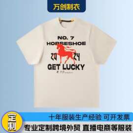 工厂定制纯棉休闲男女潮牌印花短袖T恤 班服印图 团体服印logo