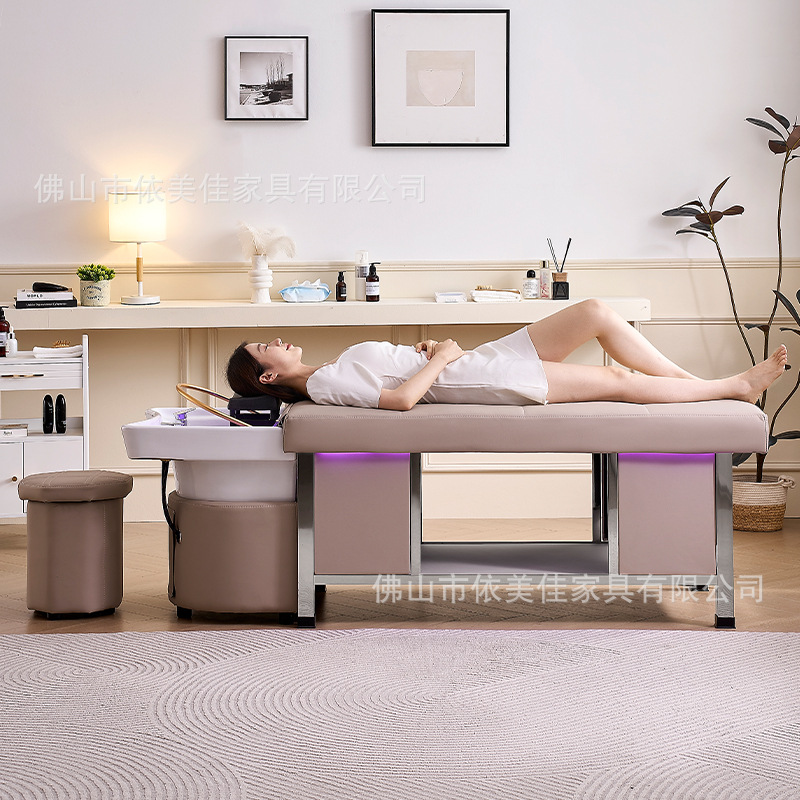 Cama de lavado de cabello de masaje multifuncional para salón de cabello de fumigación tailandesa cama de tratamiento de cabello cama de belleza cama de circulación de agua de temperatura constante