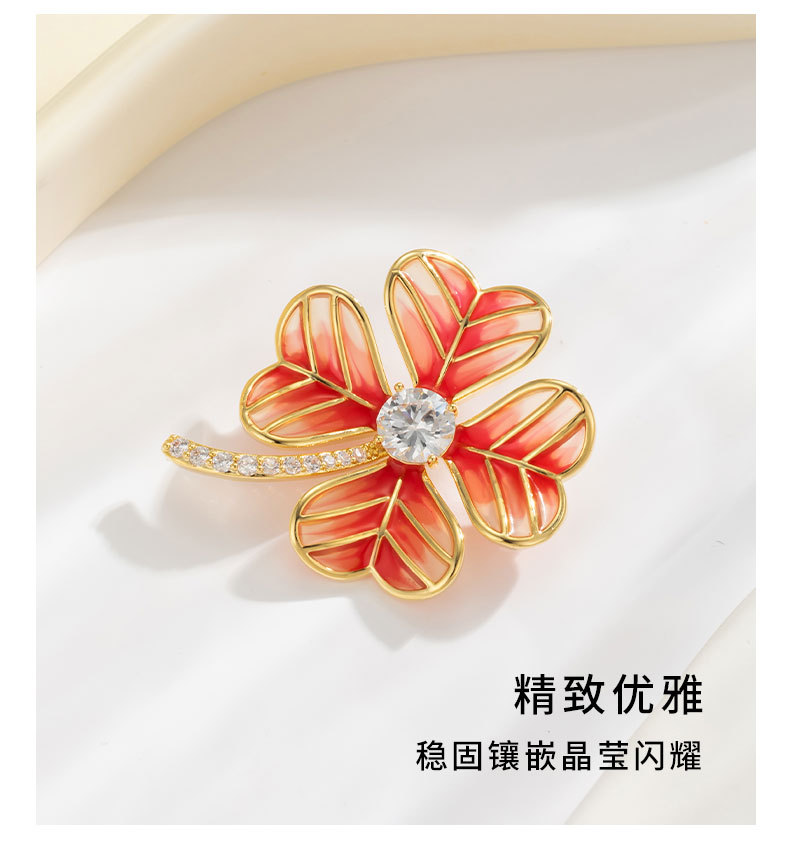 时尚百搭幸运四叶草胸针小清新甜美可爱植物树叶胸花新