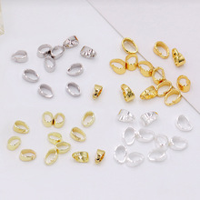 铜镀18K真金光面瓜子扣 DIY吊坠搭扣包金瓜子扣手链项链饰品配件