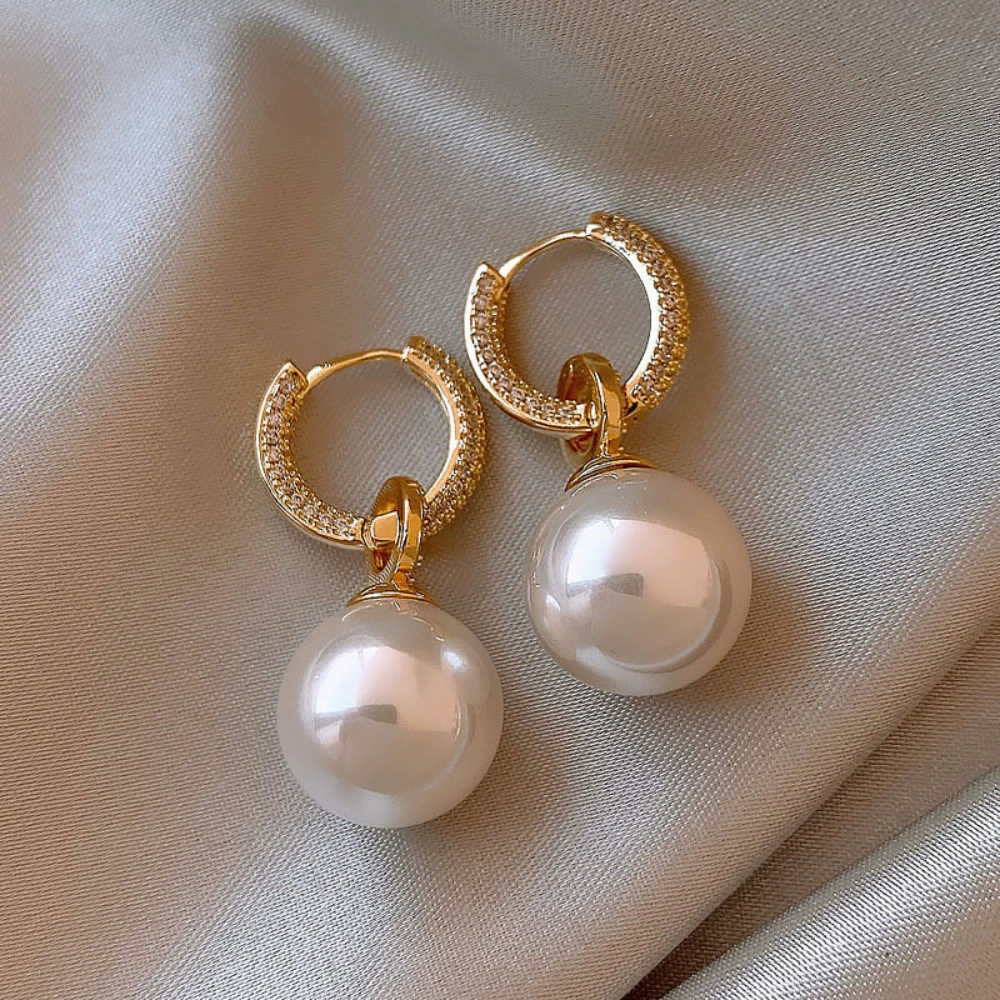 Earrings from pearl, small design ear clips, silver 925 sample