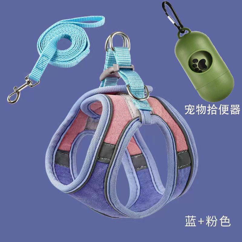 猫咪牵引绳可爱背心式胸背防挣脱幼猫魔术贴安全扣反光宠物遛猫绳|undefined