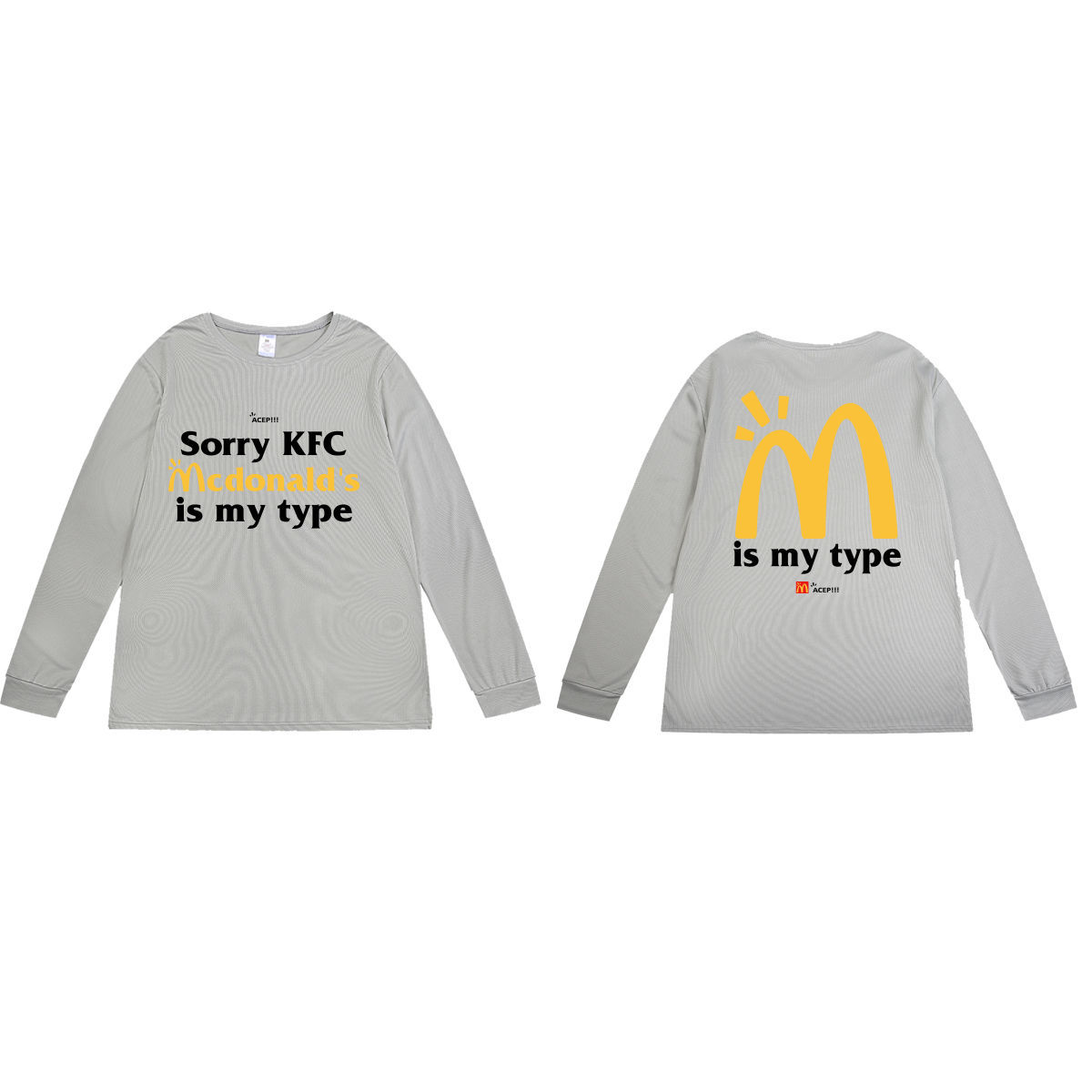 SorryKFC 시멘트 회색 빠른 건조 긴 소매