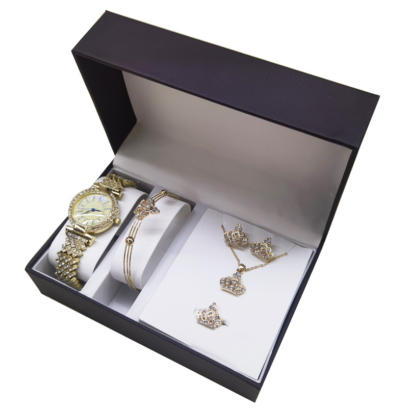 Reloj de cuarzo para mujer con collar y set de joyas_voghion.com