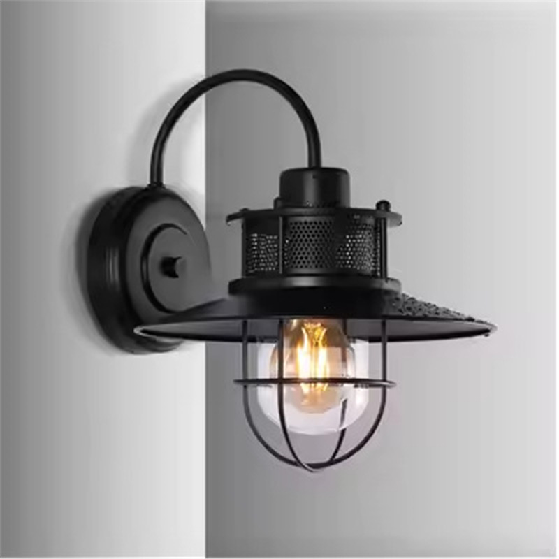 Outdoor Wall Lamp Connected to Electricity Retro Cafe Decoration Led Wall Lamp Amazon Hot Style Simple Waterproof Wall Lamp