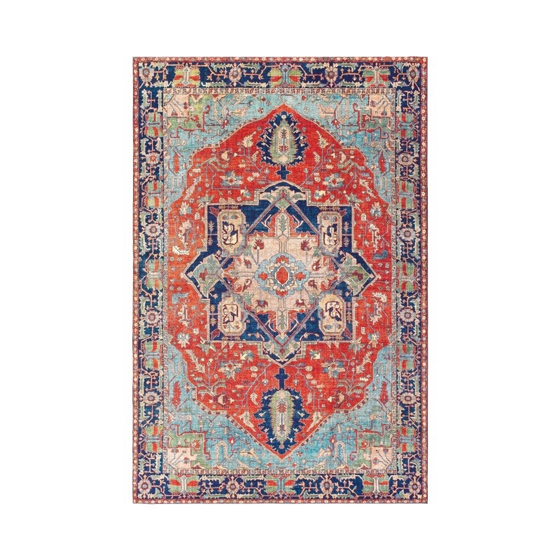 Suministro transfronterizo de alfombras plegables lavables para sala de estar, mesa de centro, sofá, dormitorio, alfombra completa retro persa nórdica