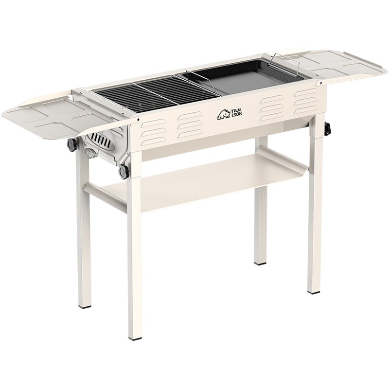 Acampar al aire libre plegable barbacoa parrilla freír y hornear horno de carbón de doble propósito multifunción barbacoa parrilla