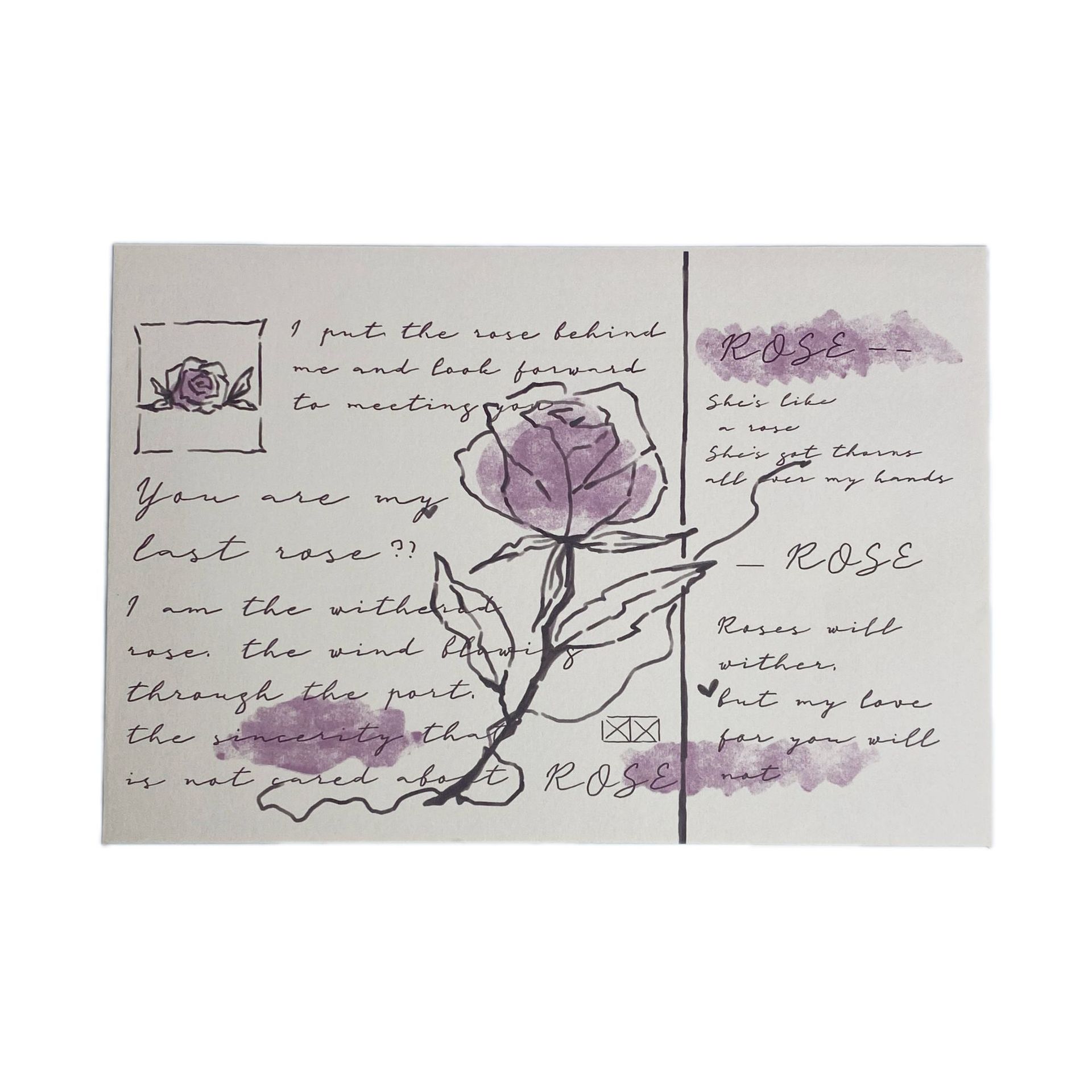 Nuevas series de rosas combo sobres de papel ins estudiantes escritos a mano creativos felicitaciones festivas románticas tarjetas de conmemoración