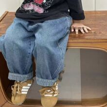 儿童软牛仔裤韩版宽松男童休闲裤子2025新款秋季女童装宝宝长裤潮