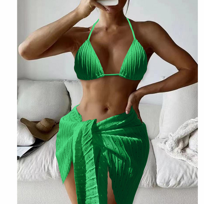 Mingyi nuevo traje de baño de las mujeres de tres piezas de Europa y América sexy bikini encaje sin espalda traje de baño de tela especial