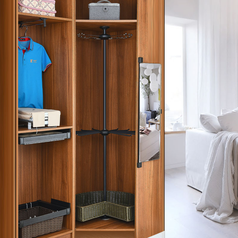 Wardrobe corner cloth rotating hangers supply 360 -degree pants rack…