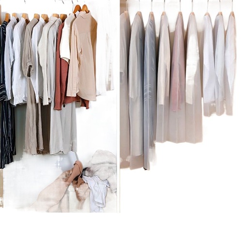 Dust cover clothing dust bag coat dust bag garment cover semi-transparent hanger bag suit cover