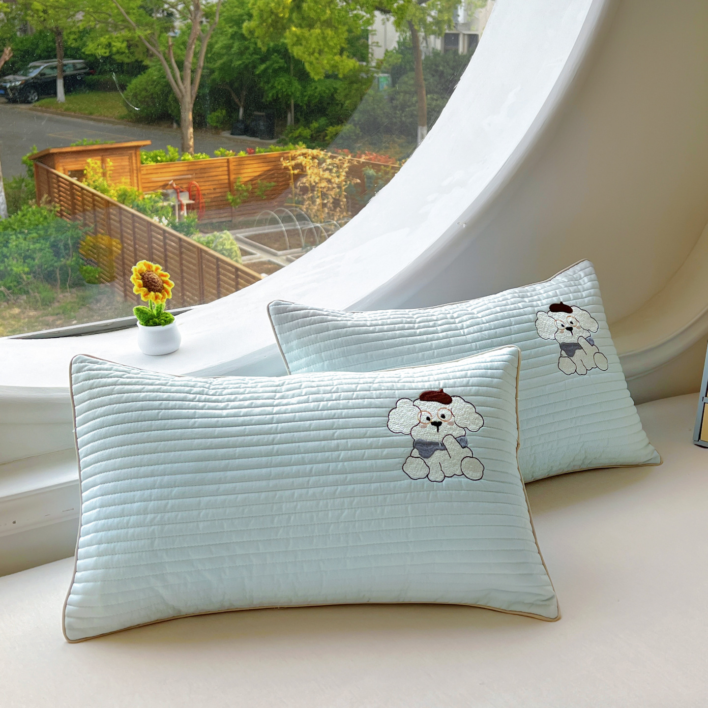 100% Cotton Class a Cartoon 30*50 Embroidered Thickened Cotton Pad with Oil and Dirt Barrier, Moisture and Sweat Absorption for Air-Conditioned Rooms 35