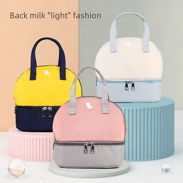 2025 New Japanese Style Trendyy Multi-Functional Split Satchel Cosmetic Bag Large Capacity Insulated Lunch Box Lunch Bag