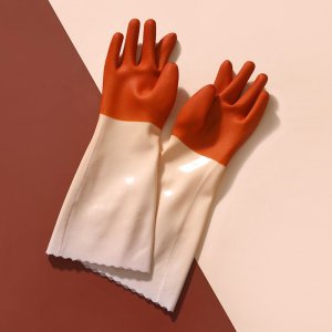 Guantes de Oxford gruesos de protección laboral resistentes al desgaste impermeables antideslizantes de goma plástica lavado de platos guantes de limpieza doméstica duraderos
