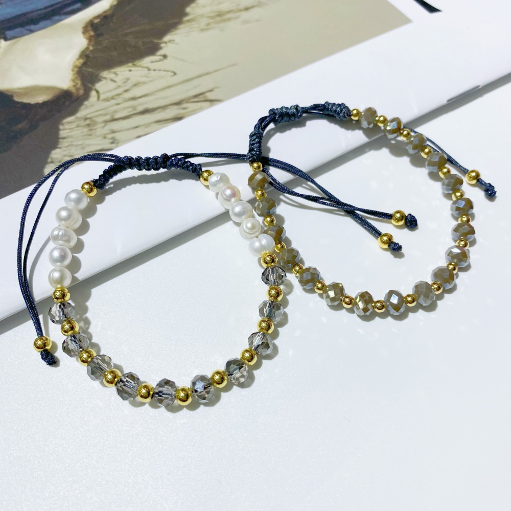 10g Weight Bracelets Classification 1 Piece Quantity Daily Occasion Crystal, Freshwater Pearl, Copper Material Geometric Pattern Unisex Gender Pearl Design Fashion Style 1 Piece Fashion Geometric Crystal Freshwater Pearl Copper Pearl Bracelets 3