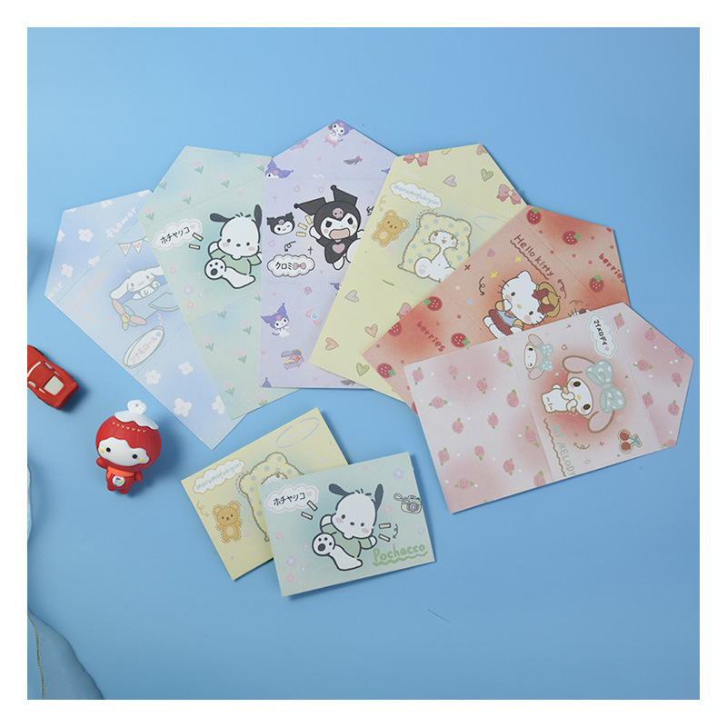 High-quality Sanrio tri-fold greeting cards, universal cute design, suitable for sending to friends, teachers' day, birthday cards, birthday greetings, wholesale