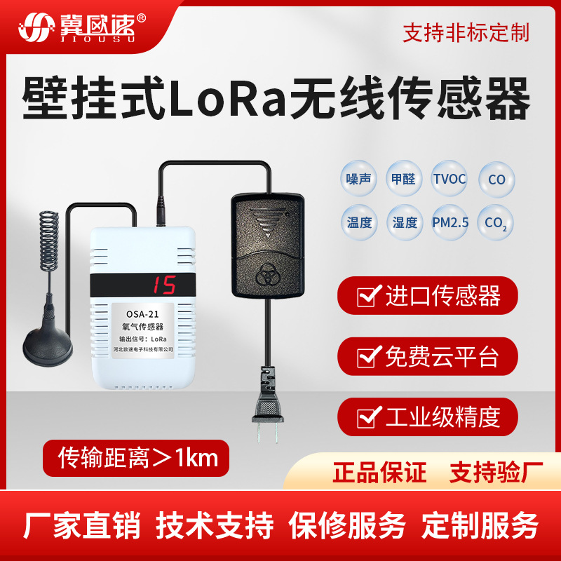 壁挂式LORA传感器温湿度传感器多参数监测气象站气体空气质量检测